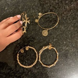 Alex and Ani cross and beaded bangles